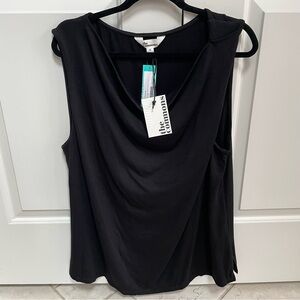 NWT The Commons Draped Black Lined Sleeveless Full Coverage Tank Layering Work